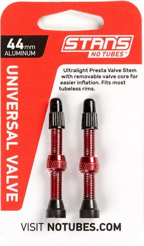 Stan's NoTubes Universal Tubeless Presta Valve Stem Pair, Aluminum Stems, 44mm, Blue in Saudi Arabia