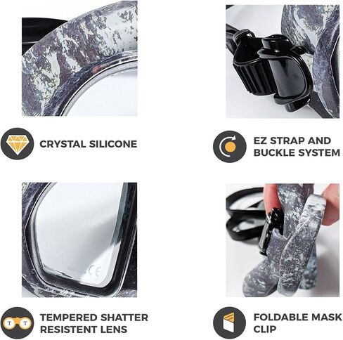 Tilos Spawn Camouflage Spearfishing Freediving Mask in Saudi Arabia