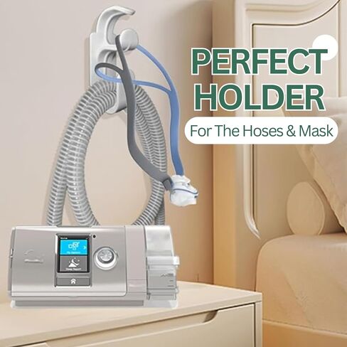 CPAP Hose Hanger with Anti Unhook Feature- White CPAP Hook for Secure Attachment - Premium CPAP Hanger for Organized and Convenient Storage - Durable CPAP Hose Holder in Saudi Arabia