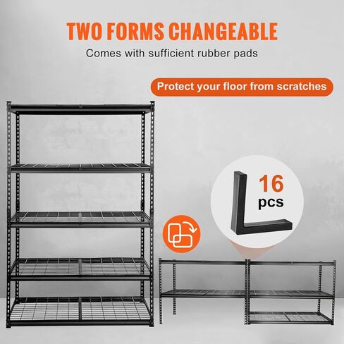 VEVOR Storage Shelving Unit, 5-Tier Adjustable Storage Shelves, 48" L x 24" W x 72" H Heavy Duty Garage Storage Shelves, Metal Shelves for Kitchen Pantry Basement Bathroom Laundry in Saudi Arabia