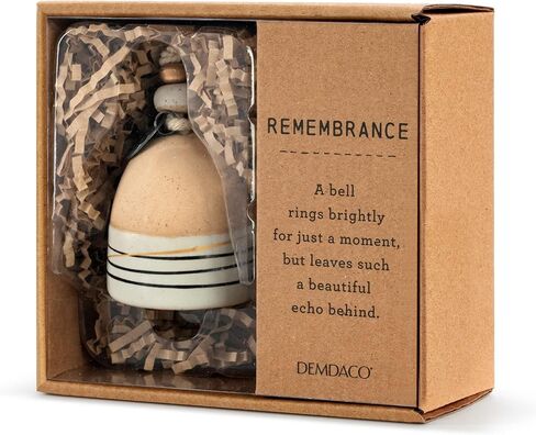 Demdaco Remembrance Gold Tone 2.5 inch Stoneware and Wood Mini Inspired Bell in Saudi Arabia