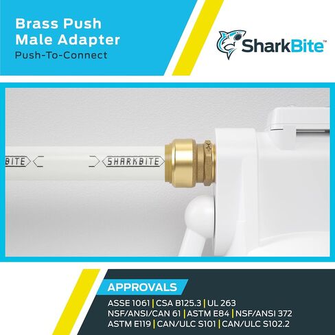SharkBite 3/4 x 1 Inch MNPT Adapter, Push to Connect Brass Plumbing Fitting, PEX Pipe, Copper, CPVC, PE-RT, HDPE, U139LFA in Saudi Arabia