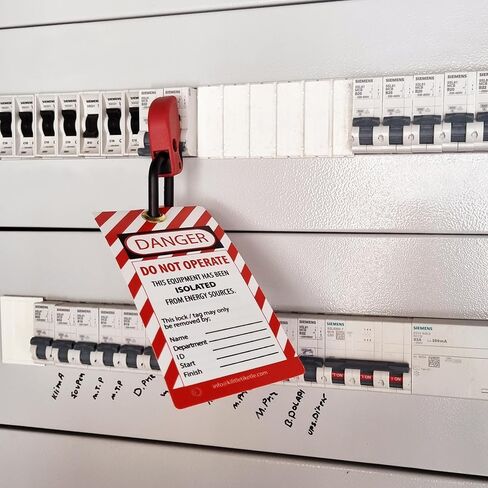 Lockout Tagout Tags | Durable, Weather-Resistant PVC | Safety Compliance, Customizable, Reusable | 7.5 x 0.05 x 14 cm | OSHA Compliant Loto Safety Tags (100) in Saudi Arabia