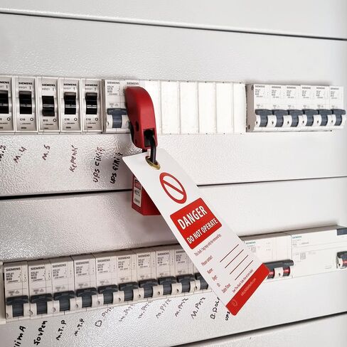 Lockout Tagout Tags | Durable, Weather-Resistant PVC | Safety Compliance, Customizable, Reusable | 7.5 x 0.05 x 14 cm | OSHA Compliant Loto Safety Tags (100) in Saudi Arabia