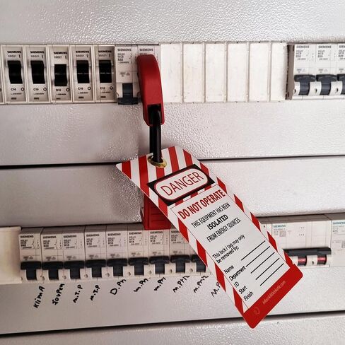 Lockout Tagout Tags | Durable, Weather-Resistant PVC | Safety Compliance, Customizable, Reusable | 7.5 x 0.05 x 14 cm | OSHA Compliant Loto Safety Tags (100) in Saudi Arabia