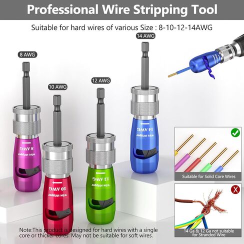 Wire Stripper for Drill, 2024 Electric Wire Stripping and Twisting Tool, Portable Professional Electrician Tool Set Drill Wire Stripper Cutter Tool for Power Drill, Cable Quick Stripping and Connector in Saudi Arabia