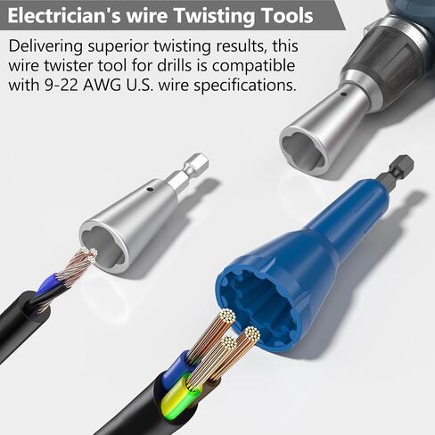 Wire Stripper for Drill, 2024 Electric Wire Stripping and Twisting Tool, Portable Professional Electrician Tool Set Drill Wire Stripper Cutter Tool for Power Drill, Cable Quick Stripping and Connector in Saudi Arabia