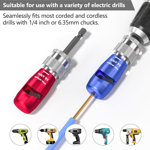 Wire Stripper for Drill, 2024 Electric Wire Stripping and Twisting Tool, Portable Professional Electrician Tool Set Drill Wire Stripper Cutter Tool for Power Drill, Cable Quick Stripping and Connector in Saudi Arabia