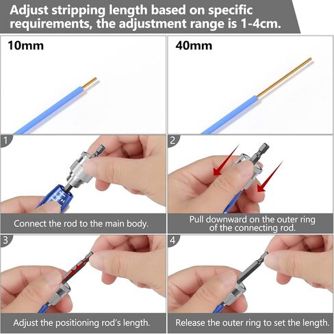 Wire Stripper for Drill, 2024 Electric Wire Stripping and Twisting Tool, Portable Professional Electrician Tool Set Drill Wire Stripper Cutter Tool for Power Drill, Cable Quick Stripping and Connector in Saudi Arabia