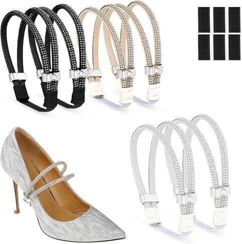 simarro 3 Pairs Elastic Shiny Shoe Laces Strap, Detachable High Heels Shoe Straps for Holding Loose High Heels Pumps in Saudi Arabia