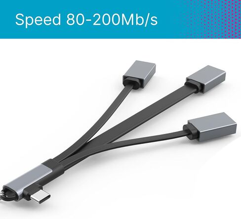 Visixa® USB Adapter - 3-in-1 USB C Adapter to USB - USB C to USB 3.0 and 2 x USB 2.0 - Cable Otg Adapter USB C - USB C to USB Adapter - For iPad MacBook Dell Samsung Galaxy Huawei in Saudi Arabia