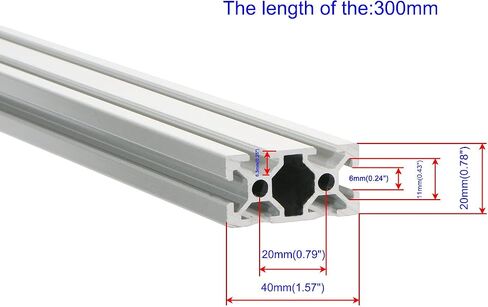 Silver 2040 Aluminum Extrusion Profile European Standard Linear Rail 2040 Aluminum Profile Frame Machine DIY 3D Printer Workbench CNC (200mm) 4PCS in Saudi Arabia