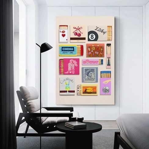 (Art-6) Retro Matchbook Wall Art Sea Aesthetic Print Trendy Collage Poster Funky Wall Decor Vintage Room Decor Aesthetic 12x18inch Unframed in Saudi Arabia