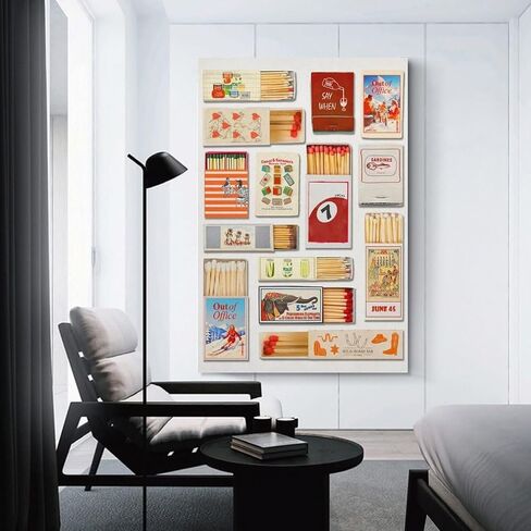(Art-6) Retro Matchbook Wall Art Sea Aesthetic Print Trendy Collage Poster Funky Wall Decor Vintage Room Decor Aesthetic 12x18inch Unframed in Saudi Arabia