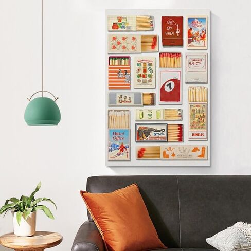 (Art-6) Retro Matchbook Wall Art Sea Aesthetic Print Trendy Collage Poster Funky Wall Decor Vintage Room Decor Aesthetic 12x18inch Unframed in Saudi Arabia