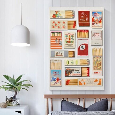 (Art-6) Retro Matchbook Wall Art Sea Aesthetic Print Trendy Collage Poster Funky Wall Decor Vintage Room Decor Aesthetic 12x18inch Unframed in Saudi Arabia