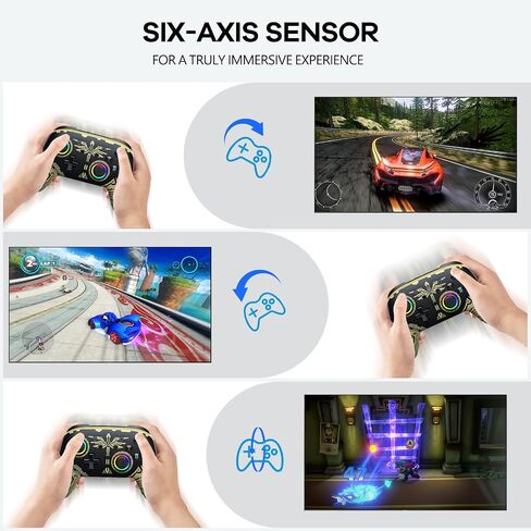 وحدات تحكم التبديل AROEVEIB، وحدة تحكم Switch Pro تدعم الاهتزاز المزدوج/التحكم في الحركة/6 محاور جيروسكوبية، متوافقة مع Nintendo Switch/Switch Lite/OLED in Kuwait