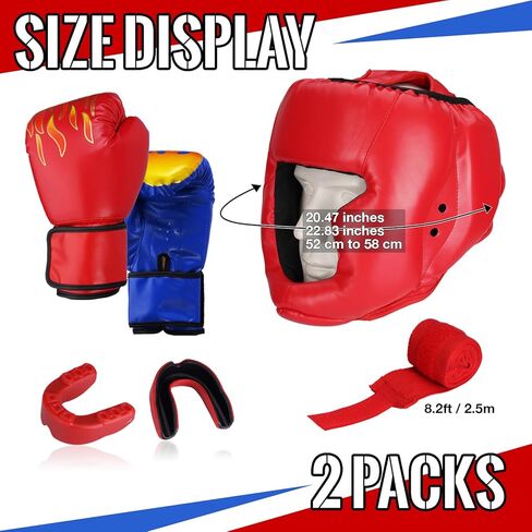 مجموعة ملاكمة للأطفال 13 قطعة تتضمن قفازات الملاكمة وأغطية الرأس وكرة الملاكمة وعصابة الرأس وخوذة الملاكمة وأغطية اليد الرياضية وواقي الفم معدات الملاكمة التايكوندو للأطفال من سن 6 إلى 18 عامًا in Kuwait