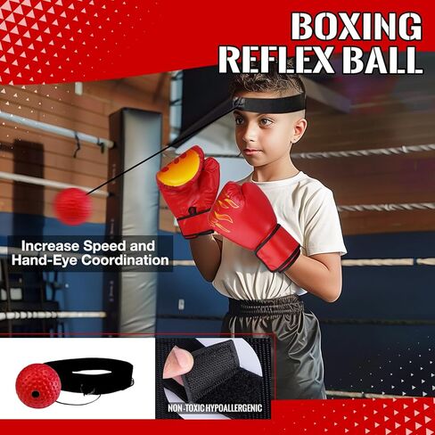 مجموعة ملاكمة للأطفال 13 قطعة تتضمن قفازات الملاكمة وأغطية الرأس وكرة الملاكمة وعصابة الرأس وخوذة الملاكمة وأغطية اليد الرياضية وواقي الفم معدات الملاكمة التايكوندو للأطفال من سن 6 إلى 18 عامًا in Kuwait