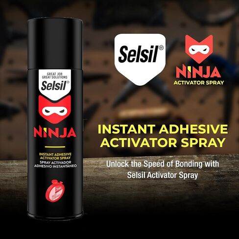 SELSIL Super Glue Accelerator Spray (6.76 fl oz) - Cyanoacrylate Glue Activator, Professional Fast Clear Adhesive Accelerators for Woodworking, Metal, Plastic, Indoor & Outdoor (1 Pack) in Saudi Arabia