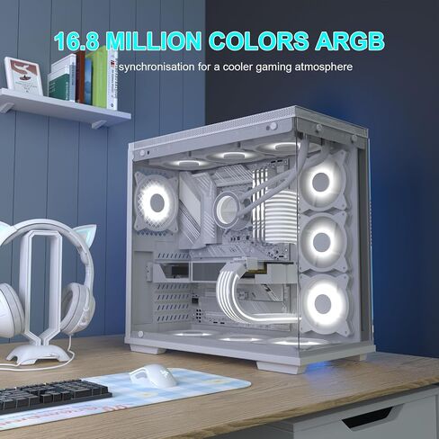 كابل Sirlyr RGB 12VHPWR، كابلات PCIE 5.0 RGB PSU، وصلة GPU ARGB 16 دبوس - محول 90 درجة ذكر إلى ذكر لبطاقة رسومات RTX 3090Ti 4080Ti 4090 600W إلى مصدر طاقة ATX 3.0، 27 بوصة باللون الأبيض in Kuwait