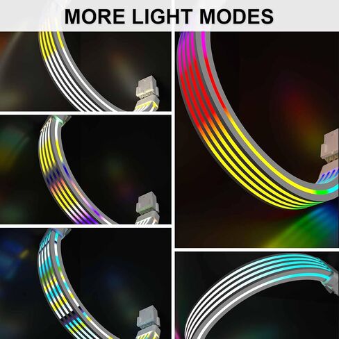 كابل Sirlyr RGB 12VHPWR، كابلات PCIE 5.0 RGB PSU، وصلة GPU ARGB 16 دبوس - محول 90 درجة ذكر إلى ذكر لبطاقة رسومات RTX 3090Ti 4080Ti 4090 600W إلى مصدر طاقة ATX 3.0، 27 بوصة باللون الأبيض in Kuwait