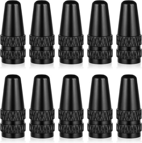 Prasacco 10 Packs Bike Valve Stem Caps, Black Bike Valve Caps Aluminum Bike Valve Stem Caps Bicycle Tire Air Dust Stem Covers Bicycle Bike Tire Caps for Bike and Bicycle Motorcycles in Saudi Arabia