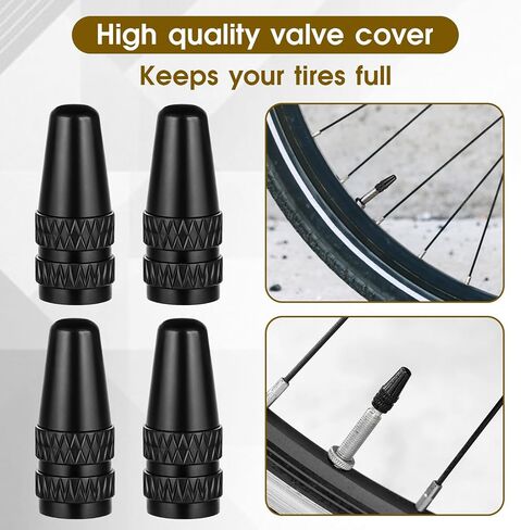 Prasacco 10 Packs Bike Valve Stem Caps, Black Bike Valve Caps Aluminum Bike Valve Stem Caps Bicycle Tire Air Dust Stem Covers Bicycle Bike Tire Caps for Bike and Bicycle Motorcycles in Saudi Arabia