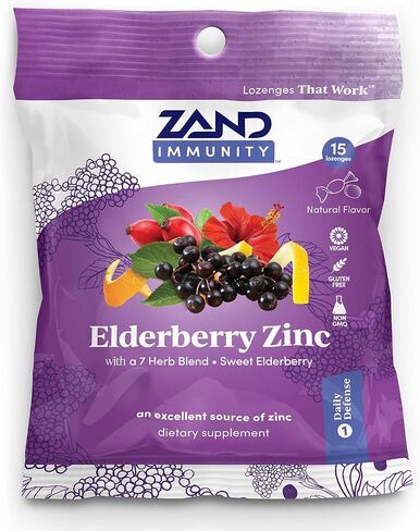 Elderberry Zinc Herbal Lozenges 5 MG Zinc Sweet Elderberry (15 Lozenges) in Saudi Arabia