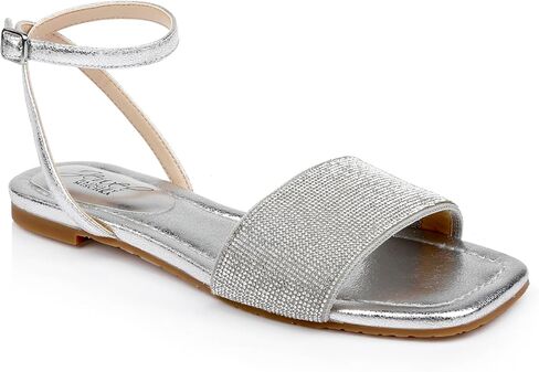 Jewel Badgley Mischka Hadley Flat Sandals with Ankle Strap in Saudi Arabia