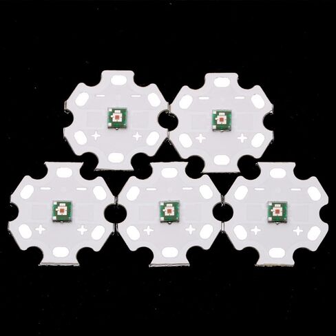 5Pcs 1W Red 3535 SMD High Power LED Chip with Aluminum Plate 20mm Star PCB Base Heat Sink Led Chip Replacement(350mA,2.0-2.2V,620-625nm,180deg) in Saudi Arabia