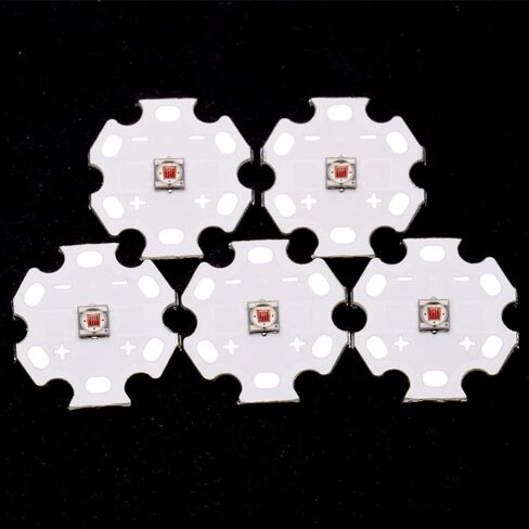5Pcs 1W Red 3535 SMD High Power LED Chip with Aluminum Plate 20mm Star PCB Base Heat Sink Led Chip Replacement(350mA,2.0-2.2V,620-625nm,180deg) in Kuwait