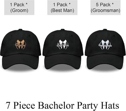 Party Gifts & Beyond Groomsman Baseball Hat 7 packs Groomsmen Gifts Trucker Hats Team Groom Men's Hat for Bachelor Party (Groom Squad) in Saudi Arabia