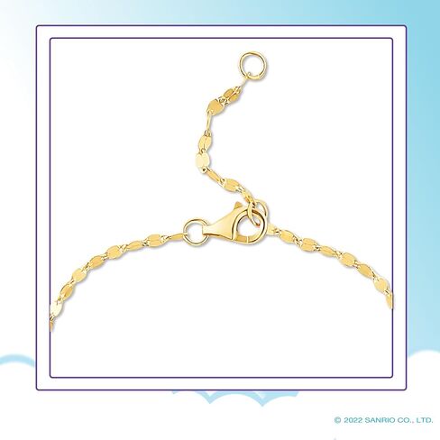 سوار Hello Kitty Sanrio للسيدات My Melody مقاس 6.5 بوصة+1 بوصة ترخيص رسمي، سوار من الفضة الإسترلينية مطلي بالذهب عيار 14 قيراط in Saudi Arabia