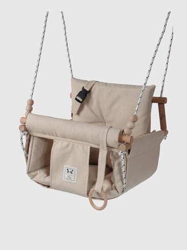 Baby Swing Indoor Outdoor Toddler Swing with Seat Belt Wooden Baby Hanging Swing (Light Brown) in Saudi Arabia