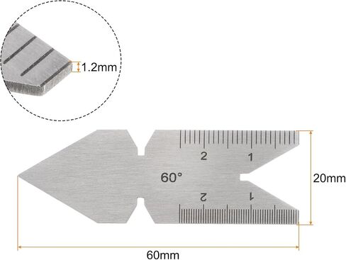 HARFINGTON 5pcs Center Gauge 60 Degree Metric Thread Cutting Angle Gauge Stainless Steel Lathe Cutting Tool,Thread Pitch Increment 0.1/0.05mm in Saudi Arabia