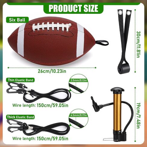 TOBWOLF Football Throw Trainer, Football Bungee Catching Trainer with Pump Size 6 Fits Ages 11+ Youth, Bounce Back Leather Football Improving Enhance Solo Passing Catching Skills Indoors & Outdoors in Saudi Arabia