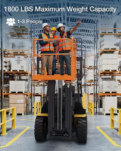 36" x 36" Forklift Safety Cage, Forklift Man Basket 1200 Lbs Capacity, Folding Forklift Work Platform with 4 Wheels, Collapsible Platform Lift Basket for Most Aerial Jobs in Kuwait