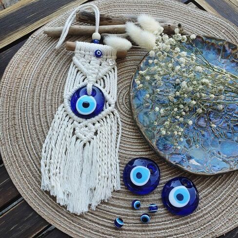 WindAngel عين الشر المنسوجة يدويًا Boho Dream Catchers ديكور للتعليق على الحائط لغرفة النوم والمنزل وغرفة النوم (سحري) in Saudi Arabia