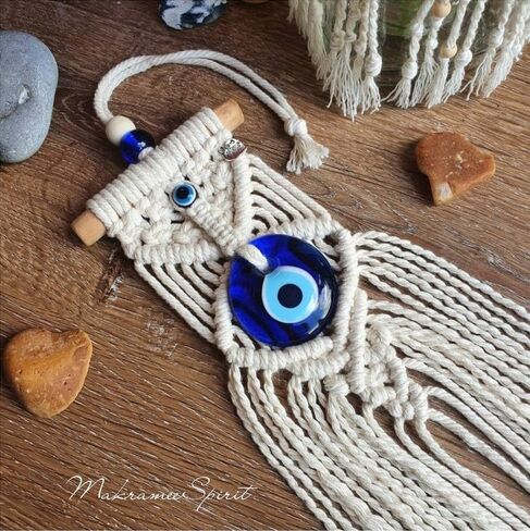 WindAngel عين الشر المنسوجة يدويًا Boho Dream Catchers ديكور للتعليق على الحائط لغرفة النوم والمنزل وغرفة النوم (سحري) in Saudi Arabia