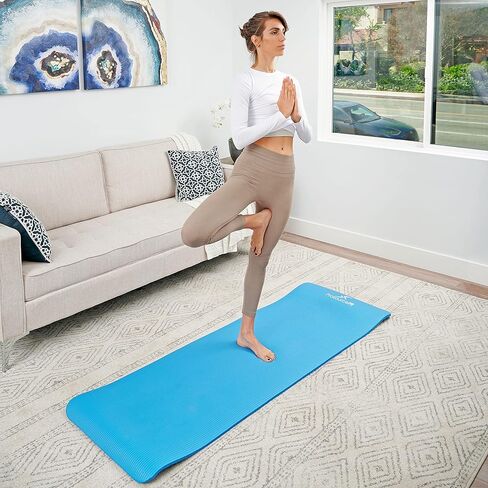 بساط تمارين اليوجا البيلاتيس السميك للغاية من بروسورس فيت، بساط تمرين مبطن للمنزل، بساط يوجا غير قابل للشرب للرجال والنساء in Kuwait