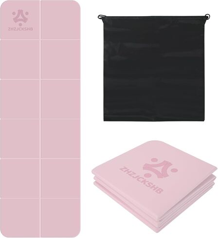 Foldable Yoga Mat for Travel -72''x24'' Portable 6mm/8mm Thick Fitness&Exercise Mat with Storage Bag, Non-Slip TPE Folding Workout Mat for Yoga, Pilates, Stretching, Home Fitness in Saudi Arabia