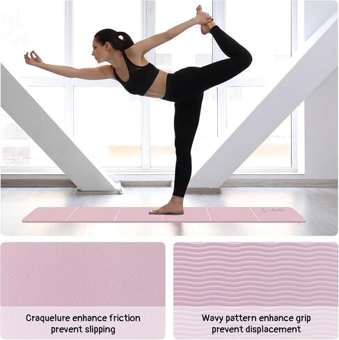 Foldable Yoga Mat for Travel -72''x24'' Portable 6mm/8mm Thick Fitness&Exercise Mat with Storage Bag, Non-Slip TPE Folding Workout Mat for Yoga, Pilates, Stretching, Home Fitness in Saudi Arabia