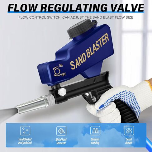 TAILONZ PNEUMATIC Portable Air Sand Blaster Gun Kit for Air Compressor Remove Paint, Rust, Stains, and Grime from Metal and Wood Surfaces in Saudi Arabia