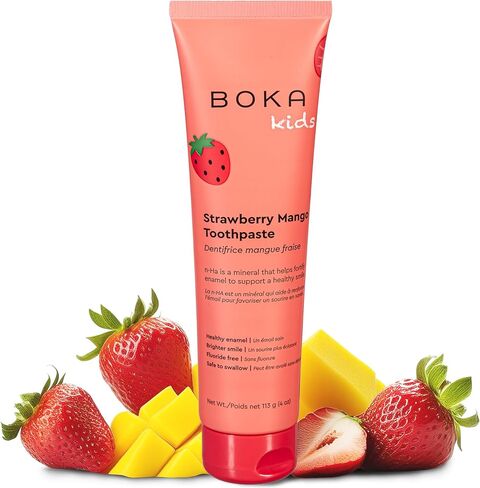 Boka Fluoride Free Toothpaste- Nano Hydroxyapatite, Remineralizing, Sensitive Teeth, Whitening- Dentist Recommended for Adult, Kids Oral Care- Orange Cream Flavor, 4oz 3Pk in Kuwait