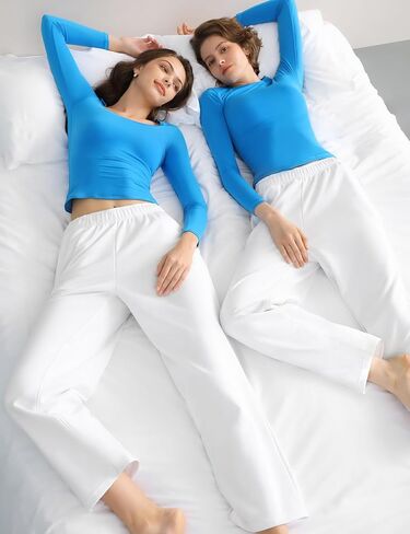 PUMIEY Women's Wide Leg Sweatpants Straight Baggy Sweat Pants High Waisted Lounge Pants Airy Collection in Saudi Arabia