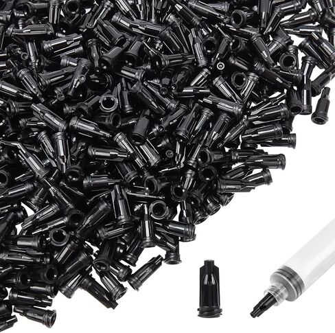 BENECREAT 500 Pcs Syringe Tip Caps 0.67 Inch Syringe Caps, Dispensing Needle Tip Cap with Luer Lock for Storing Fluids Glue and Adhesives, Black in Saudi Arabia