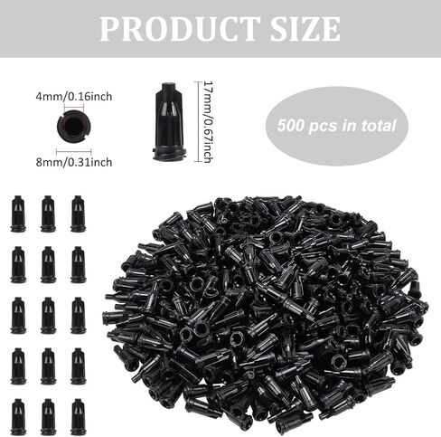 BENECREAT 500 Pcs Syringe Tip Caps 0.67 Inch Syringe Caps, Dispensing Needle Tip Cap with Luer Lock for Storing Fluids Glue and Adhesives, Black in Saudi Arabia
