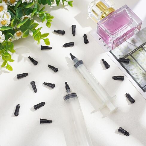 BENECREAT 500 Pcs Syringe Tip Caps 0.67 Inch Syringe Caps, Dispensing Needle Tip Cap with Luer Lock for Storing Fluids Glue and Adhesives, Black in Saudi Arabia