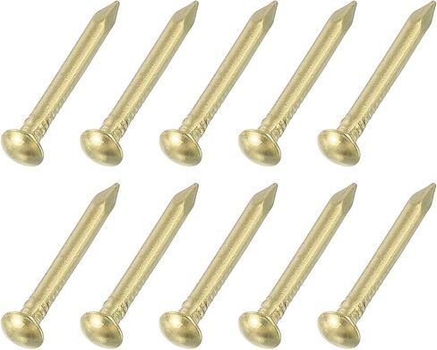 uxcell 200Pcs Small Hardware Nails, 1.5 x 12mm Brass Round Head Nail Common Finishing Nail for Household Woodworking Picture Hanging DIY Projects, Gold in Saudi Arabia